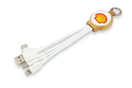 Eco-Friendly Bamboo 3-in-1 Charging Cable