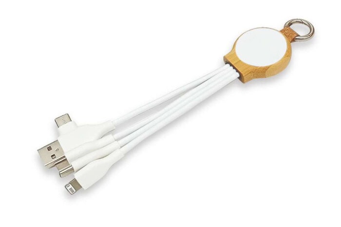 Eco-Friendly Bamboo 3-in-1 Charging Cable