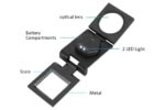10X Foldable Metal Magnifying Loupe with LED Lights