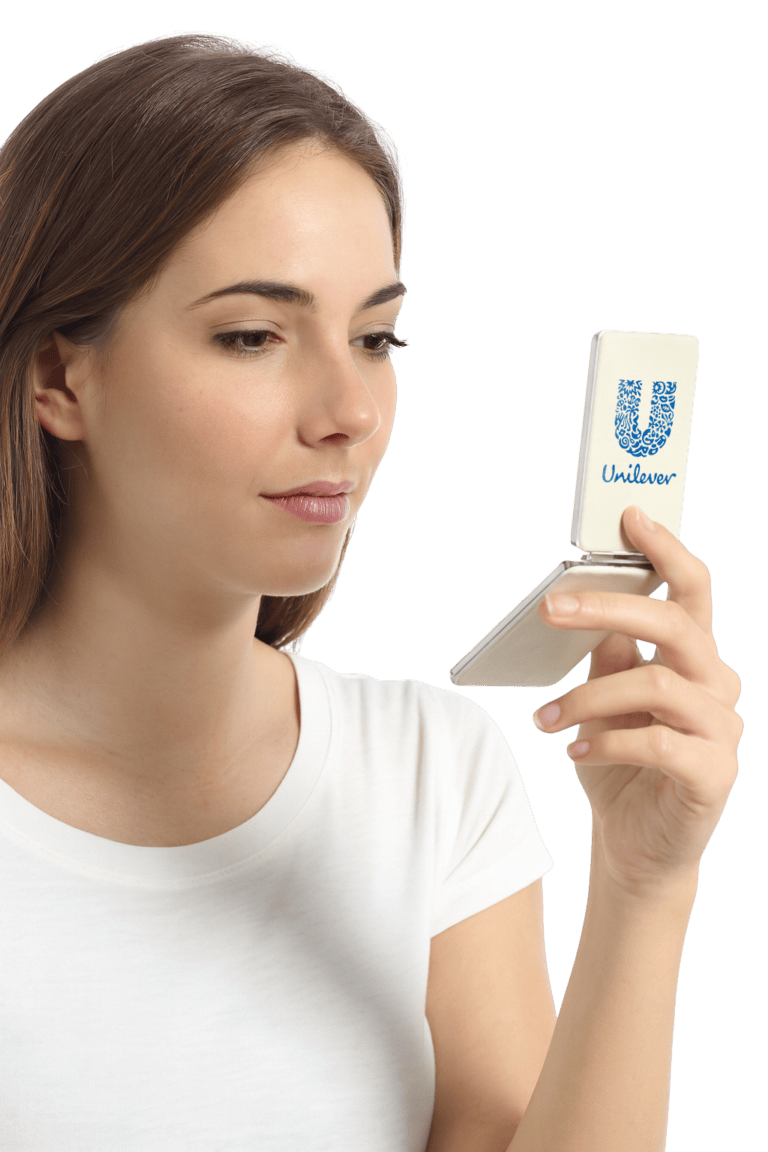 Rectangular Faux Leather Compact Mirror